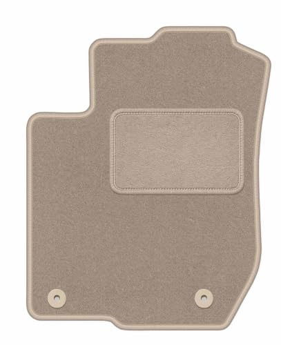 Velours-Fahrermatte passend für Audi A3 8L 1996-2001, Beige, LUX, passgenau | passend für Schrägheck; Velours-Teppich (Polypropylen), ca. 6,5 mm; rutschfest, runde Befestigungen (Typ AV)