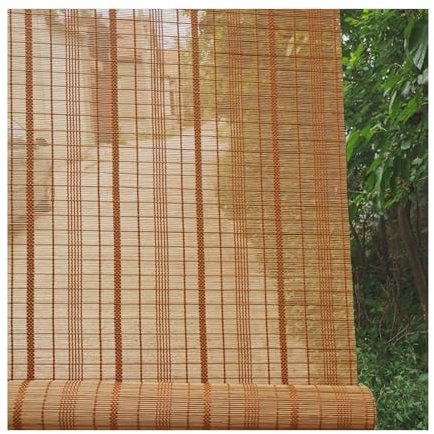 Bamboo Roller Blind for Doors and Windows with Lifter,Patio Blinds，Bamboo Roller Blind Made to Measure,Anti-UV Dustproof Decorative Curtain,for Indoor/Outdoor/Garden (Size : W110xH280cm/W43.30xH110.2