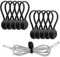10PCS Black Magnetic Cable Ties, Reusable Silicone Cable Organisers, Magnetic Cable Clips Cord Organiser, Magnet Twist Tie Wraps for Organizing, Bundling Wires, Earphone Cable, Cords, Charger