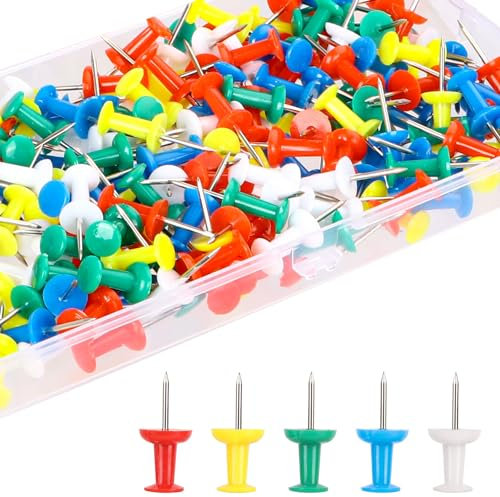 Push Pins 180 Pcs Drawing Pins Rustproof Thumb Tacks Map Pins Board Pins Tacks Pin For Pinboard Bulletin Board School and Office