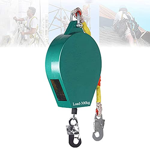 Höhensicherungsgerät 5m/10m/15m/20m/30m, Absturzsicherung Einziehbar, Fallschutz Seil Personenfallbegrenzer für Dachdecker, Last-300KG