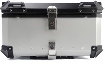 ASICPLB Motorrad Topcase für Honda Forza 125 250 300, Motorrad Heckkasten Heckbox Multifunktionale Motorrad Heck Aufbewahrungsbox für Motorräder Motorrad Kofferraum, 65L- Silver