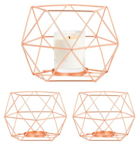 feyiubmen 2er Set Geometrisches Deko Teelichthalter Glas Kerzenhalter Gold für Wohnzimmer Deko Modern Schlafzimmer Deko Hochzeit Tischdeko Teelichthalter Gold Kerzenhalter Metall