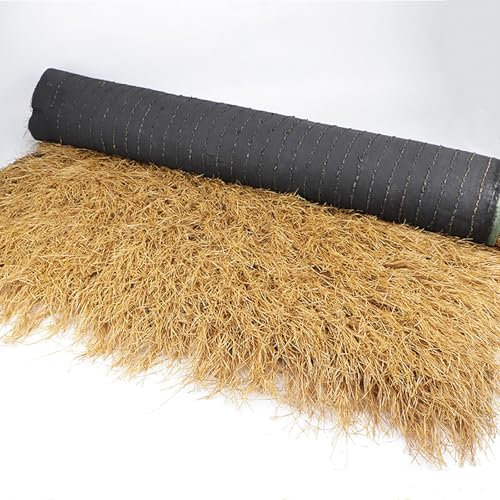 SARKEY Künstliches Strohdach Matten, Mexikanische Reetdach Palmgras Rolle, PE-Kunststoffpalmen-Dachrasenrolle, Entenblindgras, Geeignet Für Die Dekoration Von Gartenzäunen(0.5x8m(1.64x26.24ft))