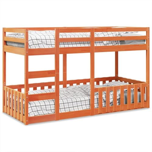 LXYZWRW Furniture Select Etagenbett Wachs braun 80x200 cm Massivholz Kiefer