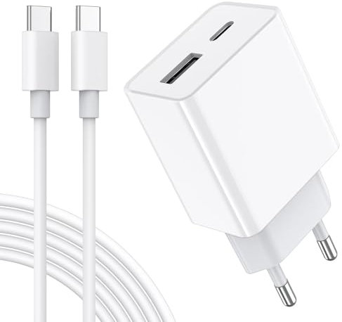 Caricatore per iPhone,Caricatore USB C,Rapido a doppia porta USB C Caricabatterie per iPhone 15/14/14 Pro/14 Pro Max/14 Plus/12/11/XS/XR/X/SE,Spina Alimentatore Presa Carica con Cavo