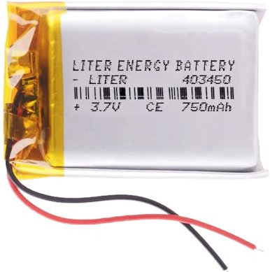 Batterie 403450 LiPo 3.7V 750mAh 2.775Wh 1S 5C Liter Energy Battery pour l'électronique Rechargeable Téléphone Portable Smartwatch GPS - Ne Convient Pas à la Radiocommande 52x34x4mm (750mAh|403450)