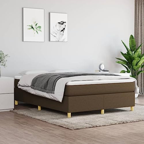 LAPOOH Bettgestell ohne Matratze Dunkelbraun 140x200 cm Stoff, Schlafzimmer Bett, Bed Frame - 3120964