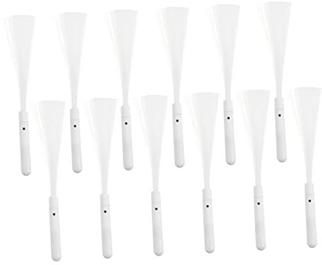 BESPORTBLE 12 STK Glasfaser-Flash-Geflechte leuchtende Partyartikel Partylichter LED Lichtfaserstäbe LED Lichtfaserstab Set leuchtstäbe Glasfaserstäbe geführter Zauberstab Plastik Weiß