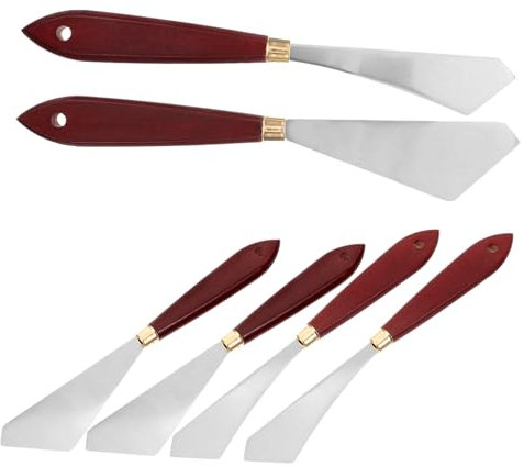 DIYEAH Set Di 3 Strumenti Per Pittura Artistica Spatola Larga Raschietto Per Pittura A Manico in Legno Spatole Per Miscelazione Per Uso in Cucina 6 Pezzi * 3