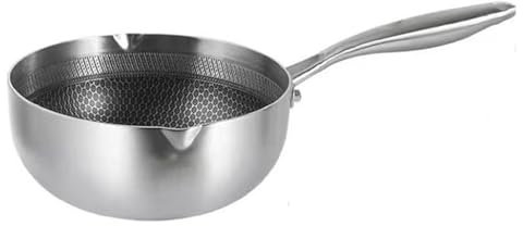 Bafnsiji Stainless Steel Saucepan, Stainless Steel Yukihira Pan, Traditional Japanese Saucepan, 18cm Yukihira Stainless Steel Saucepan