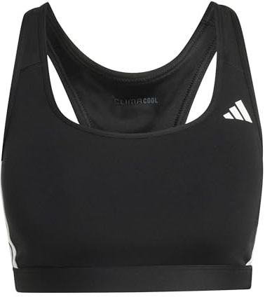 adidas Damen Optime Essentials Workout 3-Stripes Medium Support Bra Sport-BH (1er Pack)