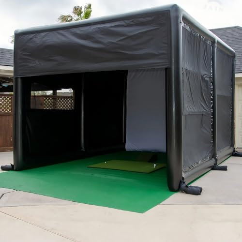 Portable Golf Simulator for Swing Training, Indoor and Outdoor Practice Projector Screen Tent for All Skill Levels