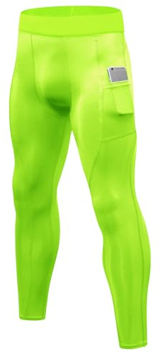 Yuerlian Men's Compression Leggings Running Cool Dry Tights with Pockets