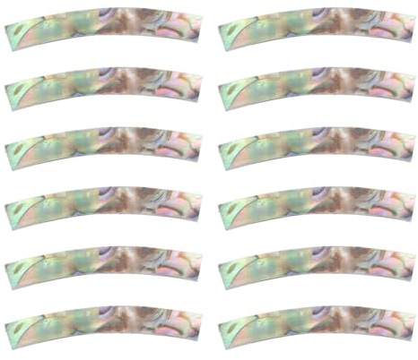 12 Stück Schallloch Rosette Aufkleber für Akustikgitarren, Filigrane | Abalone Muschel Design, Selbstklebend und Dünn, Einfache Montage, als Dekoratives Zubehör für Klassische Gitarren