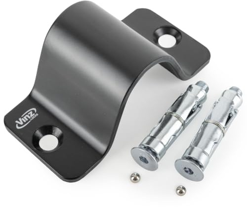 VINZ Atlas Wandanker/Bodenanker | Hohe 55mm | zur Sicherung für Motorrad Moped Fahrrad | mit Befestigungsmaterial (Schwarz)