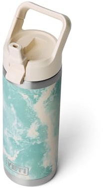 YETI Rambler C Straw Bottle, Stainless Steel Vacuum Insulated Bottle with Leakproof Straw Cap, Sea View, 18 oz (532 ml)