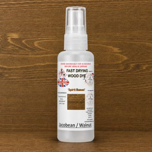 Jacobean/Walnut Spirit Based Wood Dye (500ml) – Quick Drying Professional Grade Wood Stain for Interior Furniture & DIY