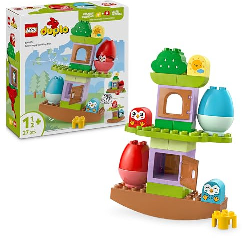 LEGO DUPLO Baum zum Balancieren und Stapeln - Babyspielzeug ab 1 Jahr - Motorikspielzeug für Kleinkinder - Spielzeug für Mädchen und Jungen - Lernspielzeug mit 2 Vogelfiguren - Kinder Geschenk 10440