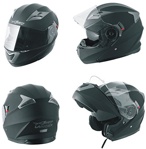 A-pro Casque Modulable Moto transformable Visière Pare Soleil Mat Noir S