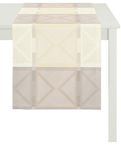 Apelt Läufer, Polyester, Pastellgelb/-grau, 44 x 140 x 0.5 cm