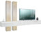 Vladon Meuble-paroi Moja de Blanc Mat & Blanc/chêne Nature - Meuble-paroi Moderne pour Votre Salon (LxHxP) 330 x 204 x 39 cm