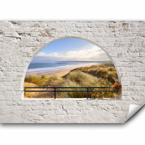 murando - Fototapete selbstklebend Landschaft Santorini, 245x175 cm, modern | Selbstklebend ohne Kleister, Full HD Druck, ideal fürs Wohn- oder Schlafzimmer, schnelle Montage, lichtbeständig, geruchsfrei