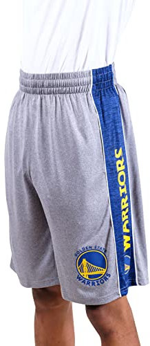 Ultra Game NBA Golden State Warriors Men's Mesh Athletic Active Basketball Shorts, Heather Gray, Large