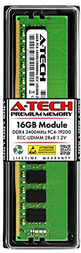 A-Tech 16GB RAM Replacement for Synology D4EC-2400-16G | DDR4 2400 MHz PC4-19200 ECC UDIMM Unbuffered DIMM Memory Compatible for NAS & SAN Servers