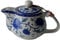 Teiera 500 ml blu bianco peonia fiore porcellana bollitore infusore inox (Mudan Flower 500 ml)