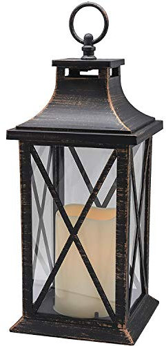 YAKii 14 Decorative Candle Lantern LED Flameless Candle Timer,Plastic LED Candle , Indoor & Outdoor Hanging Lights(Antique Copper)