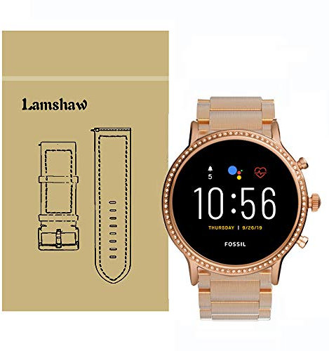 Ceston Metal Acier Classique Bracelet De Remplacement pour Montres Connectées Fossil Julianna HR Gen 5 (22mm, Or Rose)