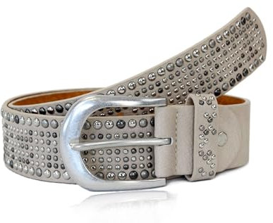 irisaa Damen Gürtel Breiter Nietengürtel im Vintage-Look, Jeansgürtel, Damen Taillengürtel 2020:Khaki, Normale Gürtel Größe 80-105:85 CM