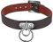 Flongo Choker Tattoo Kette Lederhalsband Damen Herren Halskette Gotik Halsband Schmuck Schwarz Braun Silber O-Ring Anhänger Einstellbar Verstellbaren Punk Rock