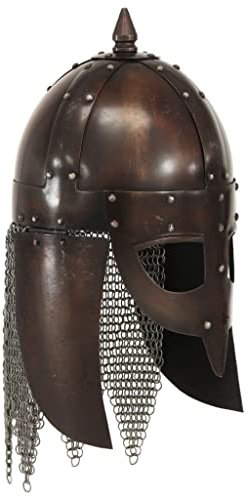 vidaXL Wikinger Krieger Helm Wikingerhelm Spangenhelm Kriegerhelm Antik Replik für LARP Cosplay Halloween-Party Ritterhelm Ritter Rüstung Reenactment Kupfern Stahl