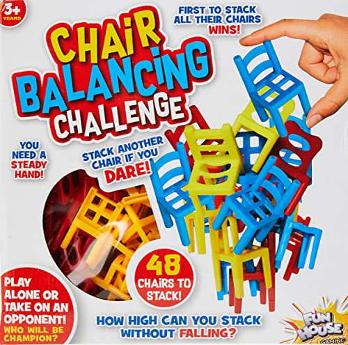 Balancing Chair Game in Printed Box (48 Pieces) - Great for Bonding & Parties, Idea