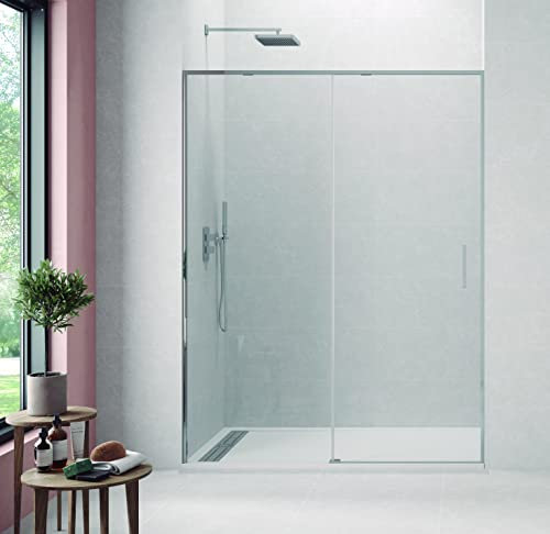 Paroi de douche TWENTY Frontal - 1 lame fixe + 1 lame coulissante - Système de fermeture lente/douce (135-140 cm)