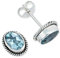 Ohrstecker 925 Silber Blau Topas hellblauer Stein Edelstein Ohrringe echt Silber Damen Sterling Silber Stecker Geschenk(MOS-021-62)