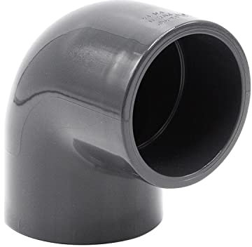 PVC-Winkel-Muffe 90° I 63mm I 2 Zoll I Klebemuffe I PVC-Rohrmuffe mit 2-Anschlüssen I Rohr-Verbindungsstück Rohr Fitting I bm084