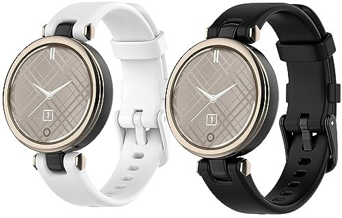 Giaogor Compatible with Garmin Lily Bands, Soft Silicone Sport Replacement Watchband Compatible with Garmin Lily Smartwatch (2 pack-White+Black)