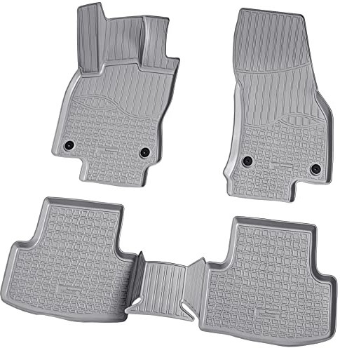 Recambo 3D Gummi Fußmatten kompatibel für SEAT Ateca | Typ KH7 | BJ ab 2016> | Auto Gummimatten | Passgenau | mit Rand | grau