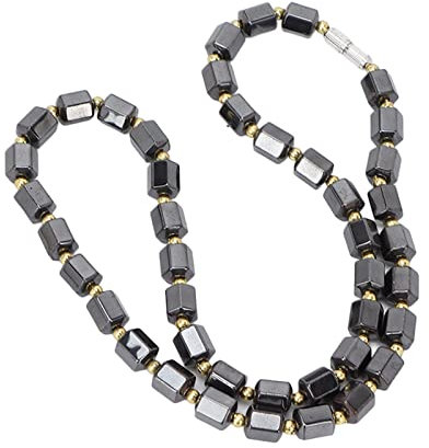 Magnettherapie Halskette, Unisex Magnetische Halskette Health Energy Healing Hämatit Perlen, Einfache Modische Schmerzlinderung Halskette Geburtstagsgeschenk