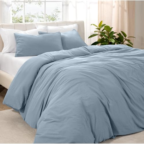 Bare Home Duvet Cover Set King Size - Premium 1800 Ultra-Soft Duvet Cover Set - Lightweight - Cooling Duvet Cover - Bed Duvet Cover with 2 Pillowcases (King, Sandwash Dusty Blue)