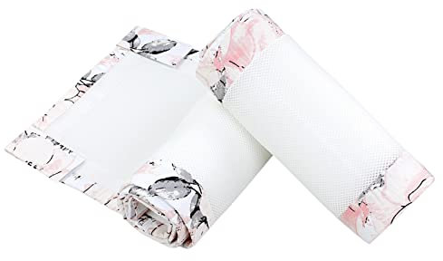 TupTam Gitterstäbe Schutz Netz Babybett Nestchen 3D Mesh 2 Pack, Farbe: Rose/Rosa, Größe: ca. 128 x 30 cm (für Babybett 140x70)