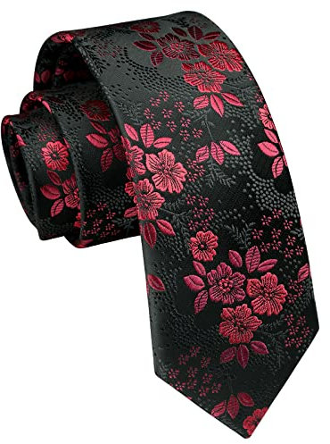 Enlision Herren Krawatte Rot Schmale Krawatte Seide Krawatten für Formelle Büro oder Hochzeit Business 6cm