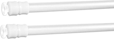 Sonnenschutz-HH 2 Stück Klemmfix Klemmstangen für Fenster Tür Gardine Länge 80-120 cm Farbe weiß Ø 6/8 mm ausziehbar Scheibenstange ohne Kleben