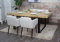 Mendler Esszimmer-Set HWC-L13, 2er-Set Stuhl+Sitzbank Esszimmergruppe Sitzgruppe Esszimmergarnitur, Stoff/Textil - Creme-weiß