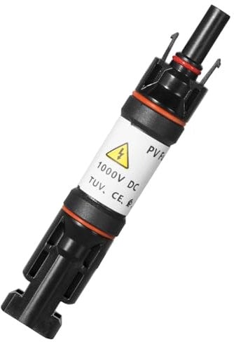 Jadeshay Conector Solar,DC1000V 15A Fusible Solares Fotovoltaicos Conector Macho/Hembra Integrado a Prueba de Agua,Portafusibles de Enchufe Recto para Panel Solar