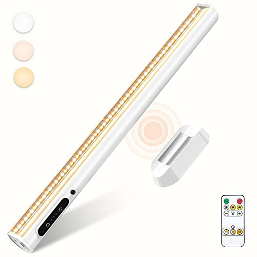 bravzurg Unterbauleuchte Küche LED Akku, 4000mAh Schrankbeleuchtung mit Fernbedienung Magnet, Dimmbare Lichtleiste Batterie Kabellos,Aufladbar USB Batteriebetrieben Lampe für Spiegel Schreibtisch Wand