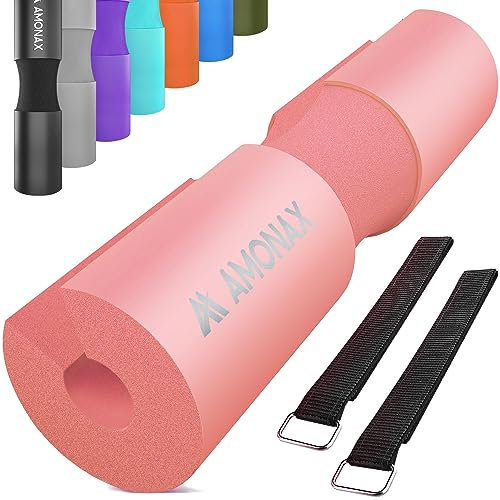 Amonax langhantel polster, extra dicke nackenpolster langhantel- Barbell Pad nackenschutz für hip thrust und squat, und andere Übungen, Fitness, Krafttraining für Männer und Frauen (Korallenrosa)